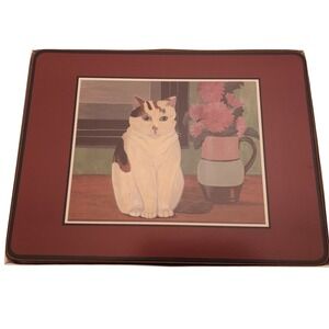 PIMPERNEL PLACEMATS (SET OF 6) WITH CORK BACKS CATS WITH FLOWERS ENGLAND